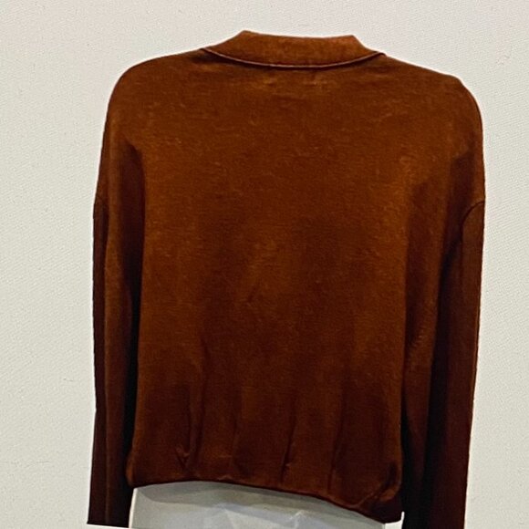 C A ATELIER BROWN V NECK CARDIGAN NWT ORIG $59 - Picture 2 of 2